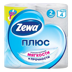 Zewa Бумага туалетная Плюс двухслойная Белая 4шт