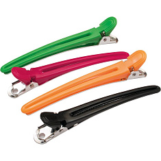 Dewal Pro Зажим для волос цветной пластик+ металл 8см 12шт