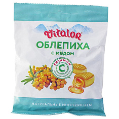 Леденцы Виталор на основе трав с витамином С со вкусом облипихи и медом 60г