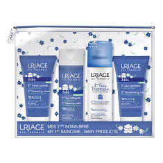 Uriage Детский набор путешественника пенящийся крем 50мл, увлажняющее молочко 50мл, очищающая вода 100мл, термальная вода 50мл