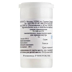 Камфора С6 Гомеопатический монокомпонентный препарат гранулы гомеопатические 5г