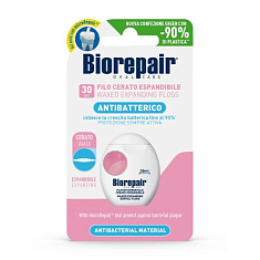 Biorepair Расширяющаяся вощеная зубная нить для чувствительных десен Waxed Expanding Floss 30м