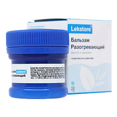 Лекстор Бальзам для тела с ментолом и эвкалиптом с разогревающий эффектом банка 20 г