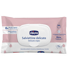 Chicco Салфетки влажные очищающие без отдушек N72 с клапаном