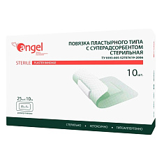 Повязка пластырного типа с суперадсорбентом стерильная 25х10см N10 Эвтекс