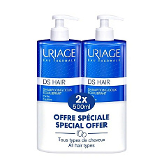 Uriage DS Hair Набор Шампунь мягкий балансирующий 2шт х 500мл