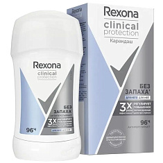 Rexona Clinical Protection Антиперспирант карандаш Гипоаллергенный без запаха 40мл