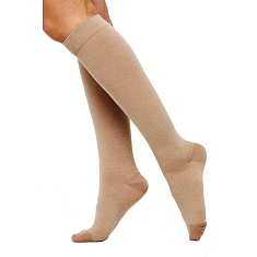 Центр Компресс Чулки компрессионные до колена с закрытым мыском 2 класс размер 2 кремовые