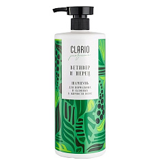 Clario Шампунь для нормальных и жирных волос парфюмированный ветивер и перец 1000мл