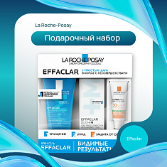 La Roche Posay (Ля Рош-Позе) Эфаклар набор (гель очищ. пенящ.50мл + крем-гель Дуо+М 15мл + флюид Антгелиос 3мл)