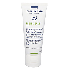 ISISPHARMA TEEN DERM Gel Гель для умывания для проблемной кожи очищающий отшелушивающий, туба 40 мл