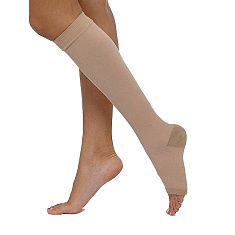 Центр Компресс Чулки компрессионные до колена с открытым мыском 1 класс размер 2 кремовые