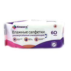 Клинса салфетки влажные универсальные очищающие N60