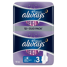 Прокладки Always платинум ультра найт N12