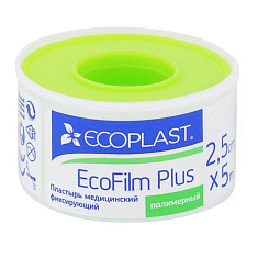 Ecoplast Пластырь фиксирующий полимерный Ecofilm Plus 2,5см X 5м