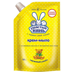 Ушастый нянь Крем-мыло жидкое детское с оливковым маслои и Алоэ вера 500мл дой-пак