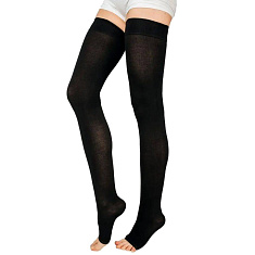 Центр Компресс Чулки компрессионные до бедра с открытым мыском 1 класс размер 2 черные