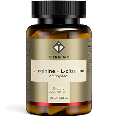 Tetralab Комплекс L-аргинин + L-цитруллин капсулы 550мг №60