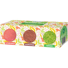 Набор шаров бурлящих для ванн клубника, шоколад, тархун 110г х 3шт Олеос