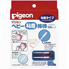 Pigeon Палочки ватные с липкой поверхностью в индивидуальной упаковке 50 шт