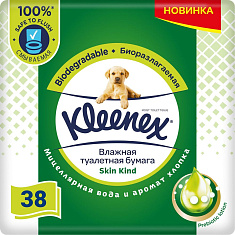 Kleenex Влажная туалетная бумага Skin Kind N38