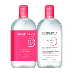 Bioderma Сенсибио Н2О мицеллярная вода 500мл 2 шт