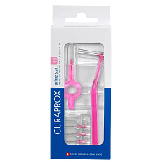 Curaprox Набор Prime Start: Ершик межзубный 0,8 мм CPS08 N5 + держателями UHS409 и UHS470 розовый