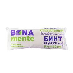 Бинт марлевый медицинский стерильный 5м х10см Bona Mente