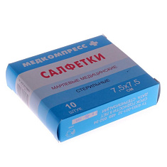 Салфетки стерильные 7,5х7,5см марлевые N10