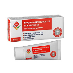 Bio Гель-бальзам косметический для тела Муравьиная кислота и Живокост 50мл