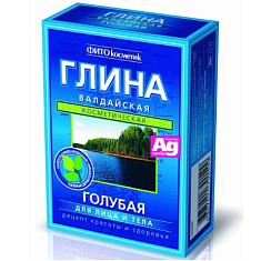 Фитокосметик Глина сухая Валдайская голубая 100г