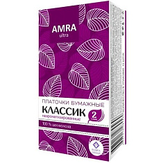 Amra Платочки бумажные двухслойные не ароматизированные N10 х 10шт