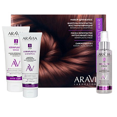 Aravia Laboratories Набор для волос и кожи головы Keratin Treatment Hair Шампунь 250мл, Маска 200мл, Сыворотка 110мл