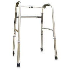 Опоры - ходунки Amrus AMW2B75 жесткие с 2 замками на 2х опорах и 2х колесах (75 мм)