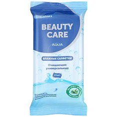 Beauty Care БИСИ Салфетки влажные универсальные очищающие c экстрактом Алоэ и витамином Е уп N20 ЗетТек
