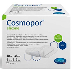 Cosmopor Silikon Повязка впитывающая пластырного типа с контактным слоем из силикона 10х8см N25
